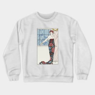 Costumes Parisiens Grande Fashion Illustration by George Barbier Crewneck Sweatshirt